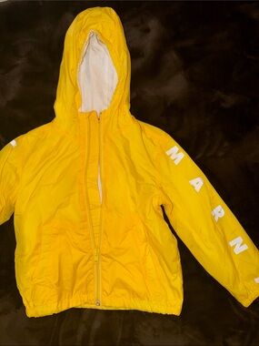 Marni Kids Yellow Hooded Rain Jacket